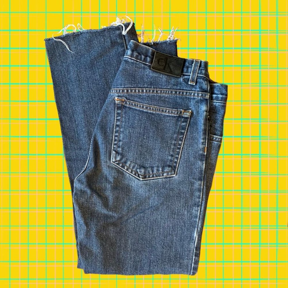 90s Calvin Klein Straight Leg Raw Hem jeans